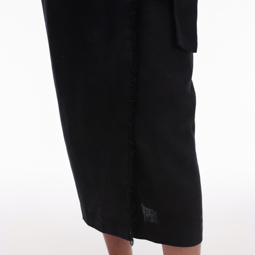 MANGO Linen-Blend Wrap Skirt - Picture 7 of 10